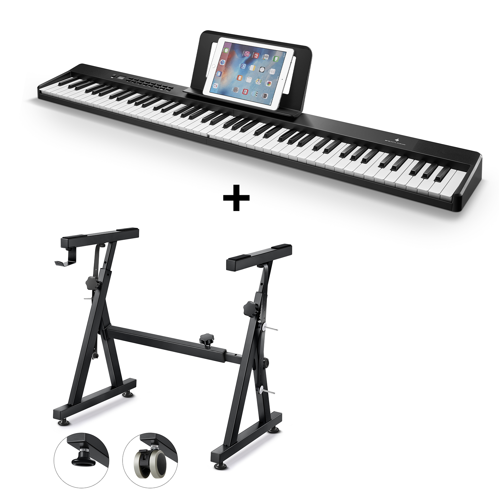Donner DP-10 Bluetooth Foldable Portable Keyboard 88-Key Semi-Weighted with Bag