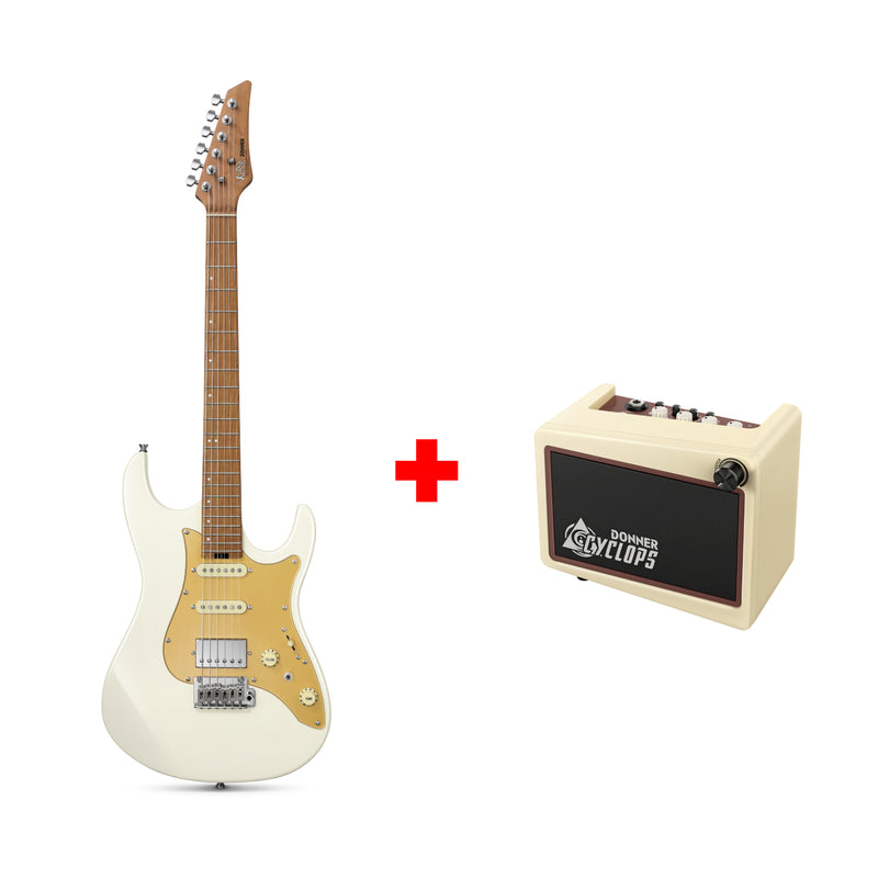 Donner DST-550 39-inch ST Electric Guitar HSS Pickup Solid Double-Cut Poplar Body