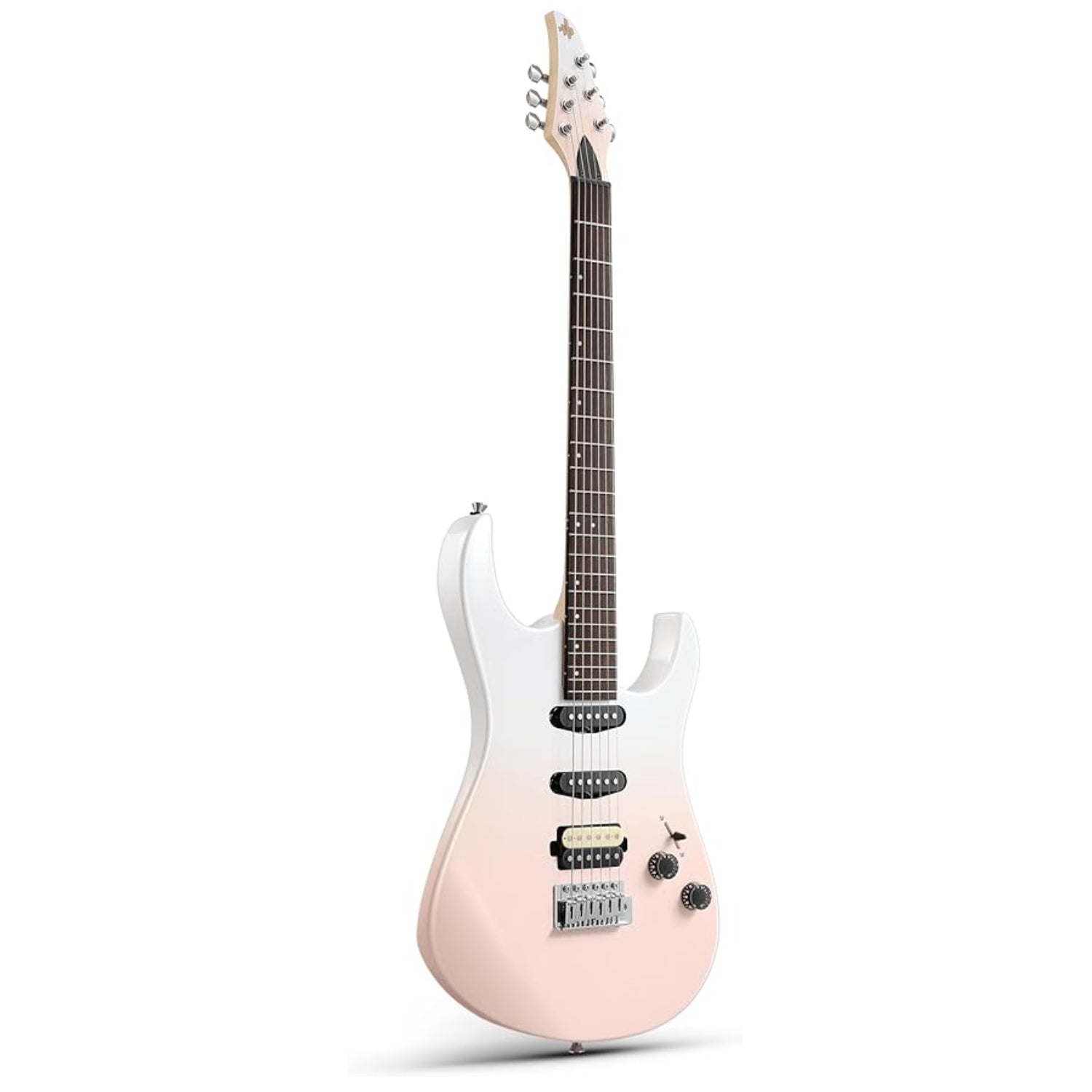 Donner DMT-66 Electric Guitar with Ceramic Single-Coil-Pink-White gradient##