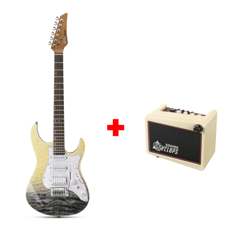 Donner DST-550 39-inch ST Electric Guitar HSS Pickup Solid Double-Cut Poplar Body