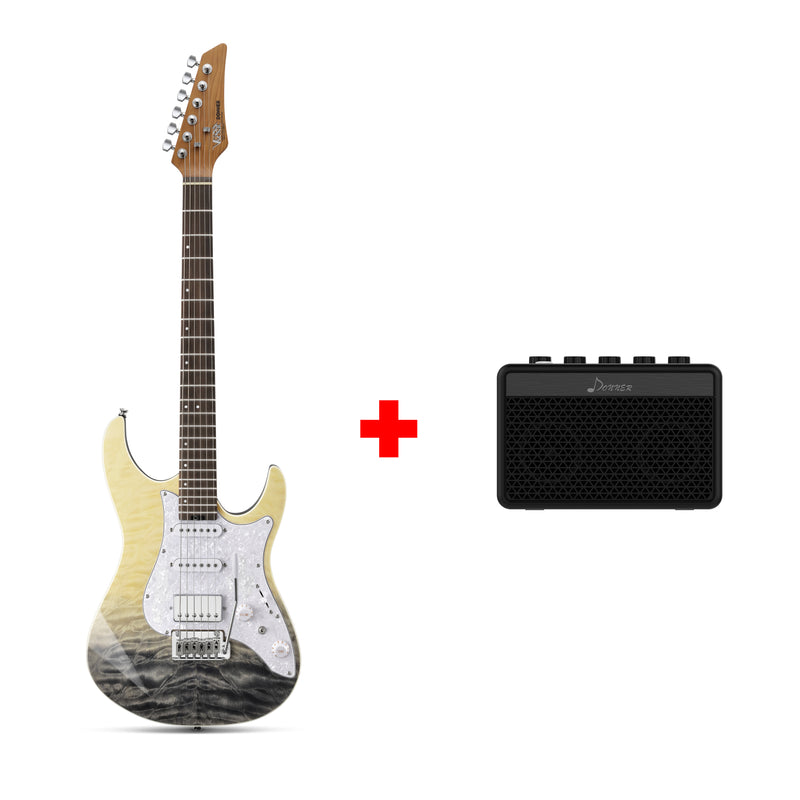 Donner DST-550 39-inch ST Electric Guitar HSS Pickup Solid Double-Cut Poplar Body
