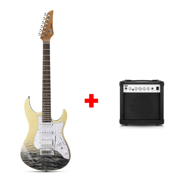 Donner DST-550 39-inch ST Electric Guitar HSS Pickup Solid Double-Cut Poplar Body