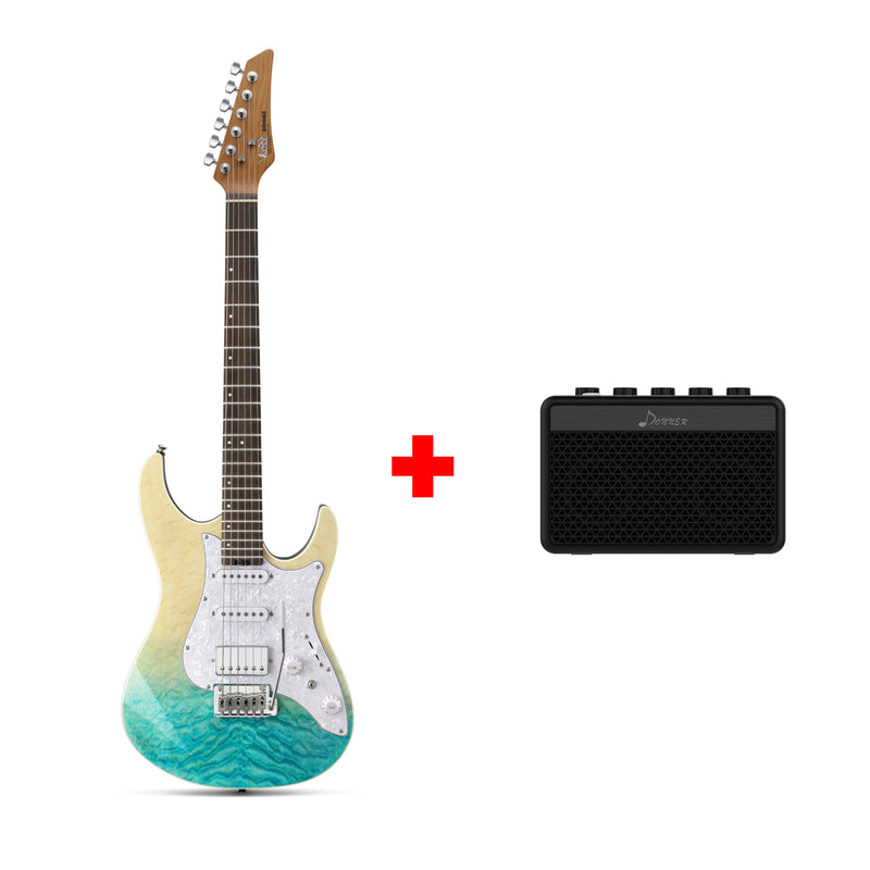 Donner DST-550 39-inch ST Electric Guitar HSS Pickup Solid Double-Cut Poplar Body