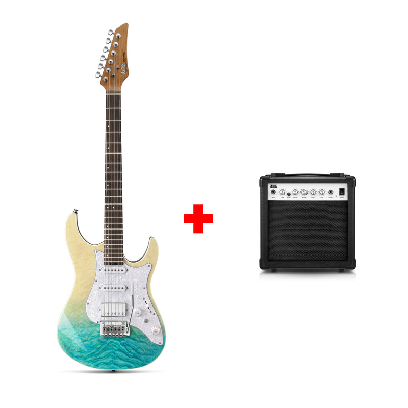 Donner DST-550 39-inch ST Electric Guitar HSS Pickup Solid Double-Cut Poplar Body