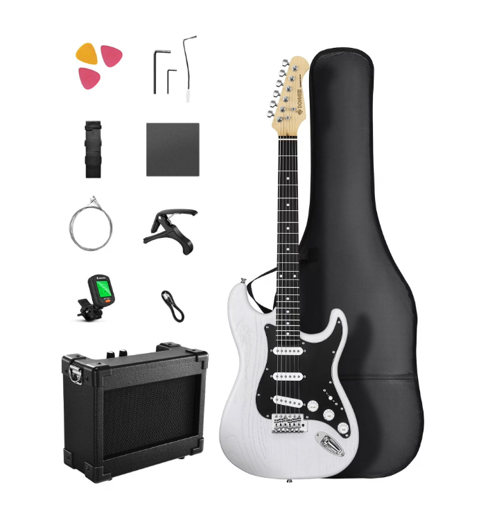Donner Electric Guitar Kits for Beginner Right Hand S-S-S Pickups Strater Sets