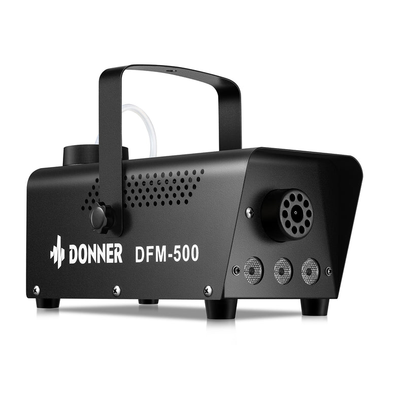 Donner DFM-400 500W 13-Color Fog Machine w/ Remote Control RGB LED Light Strobe Effect Smoke Machine Portable for Halloween Party Christmas Wedding