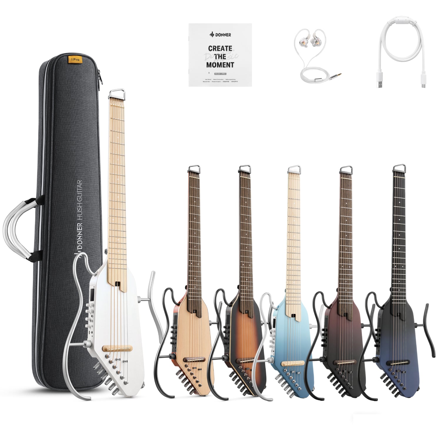 Donner HUSH™ I PRO Acoustic-Electric Travel Guitar