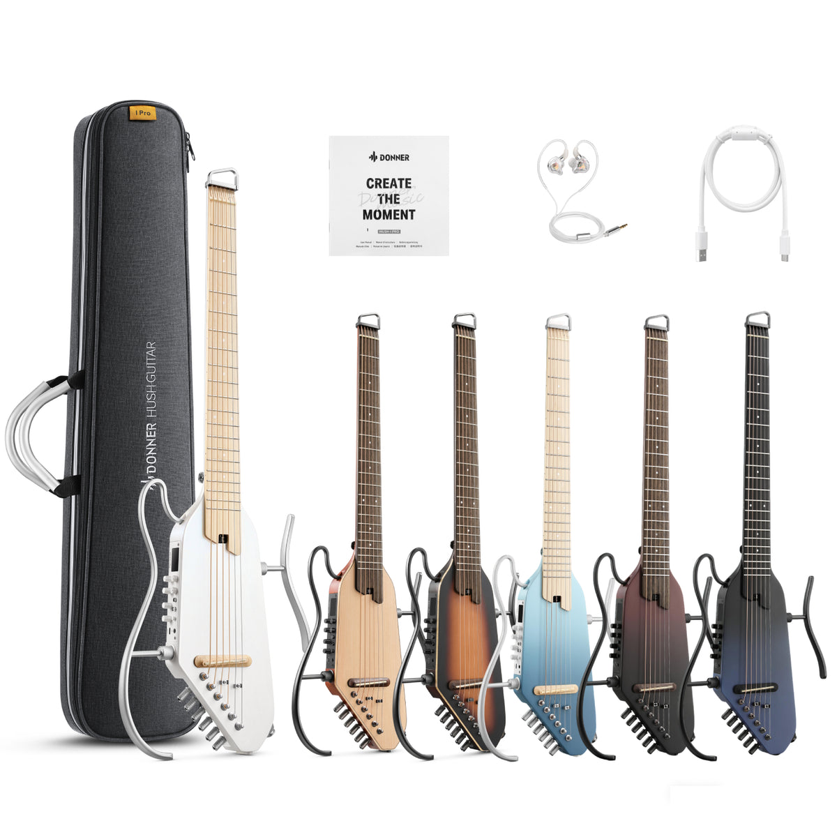 HUSH-I PRO Acoustic-Electric Travel Guitar with Sound Effects Donner HUSH-I PRO Acoustic-Electric Travel Guitar with Sound Effects Donner