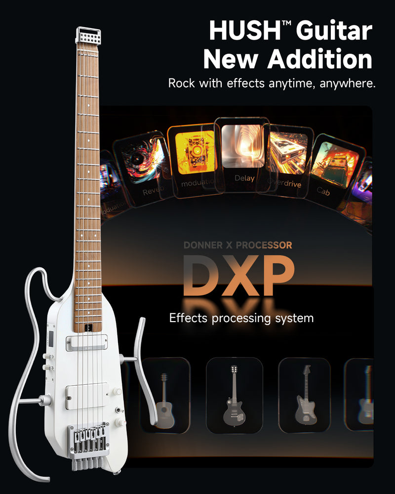 Donner HUSH™ X PRO Multi-Effects Electric Guitar for Travel