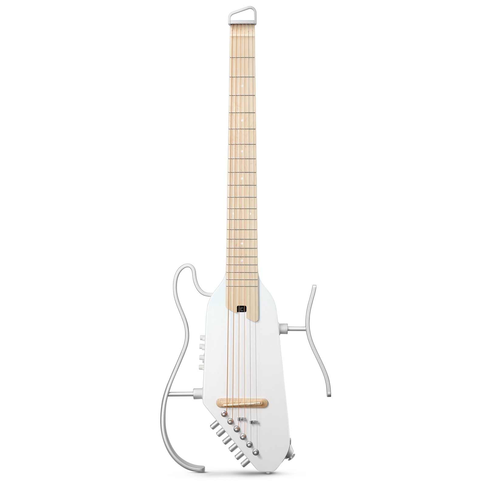 Donner HUSH-I PRO Acoustic-Electric Travel Guitar Kit with Sound Effects-Metallic White##