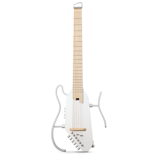 Donner HUSH-I PRO Acoustic-Electric Travel Guitar Kit with Inserted Sound Effects-Metallic White##
