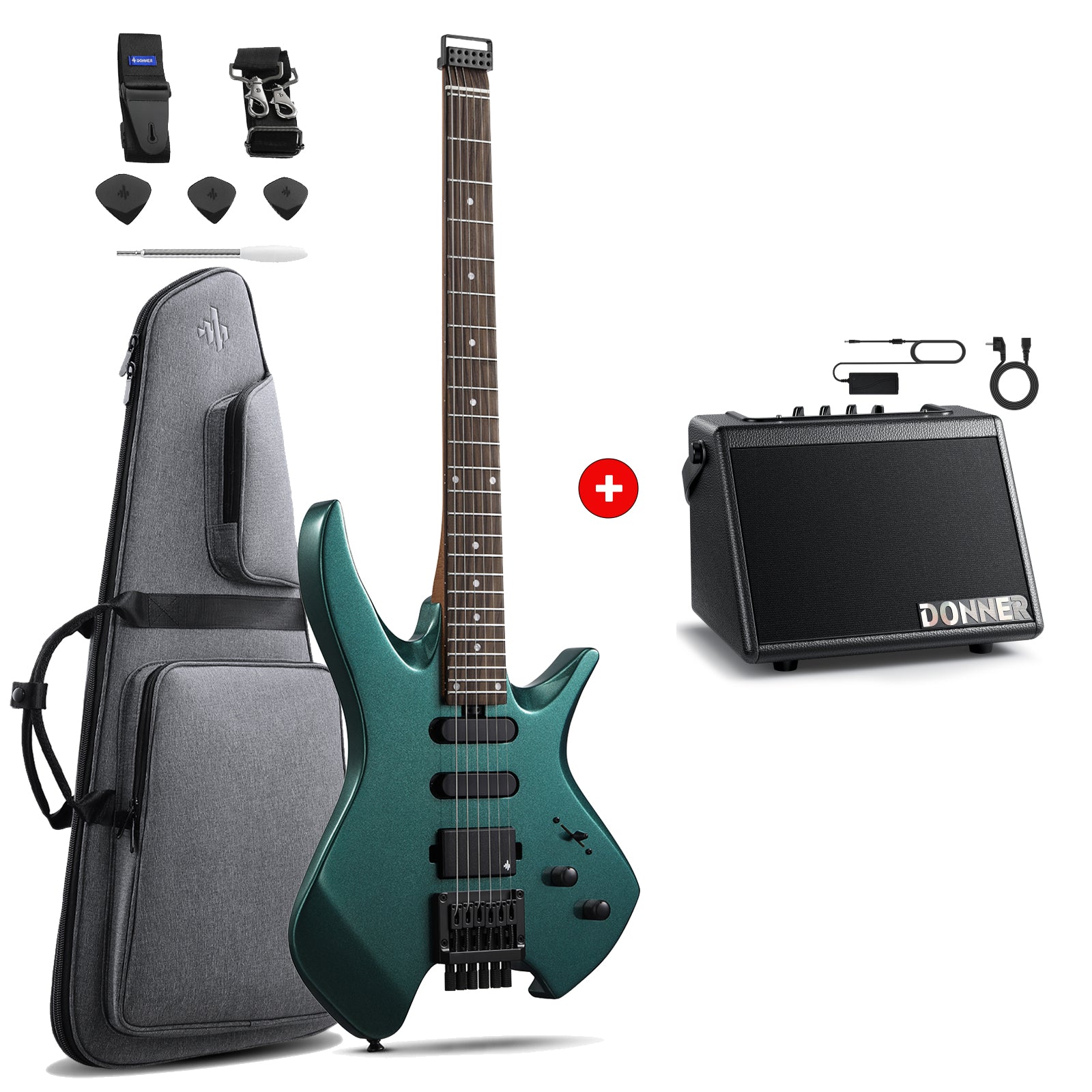 Donner HLX-500 Headless Electric Guitar (NHL-500)