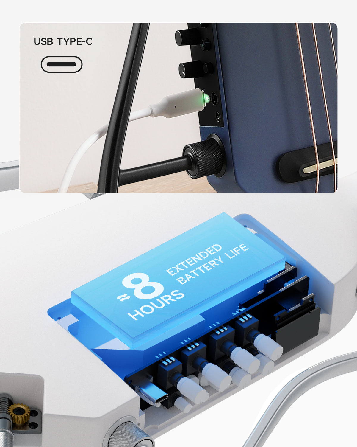 Donner HUSH™ I PRO Acoustic-Electric Travel Guitar-Space Fly##