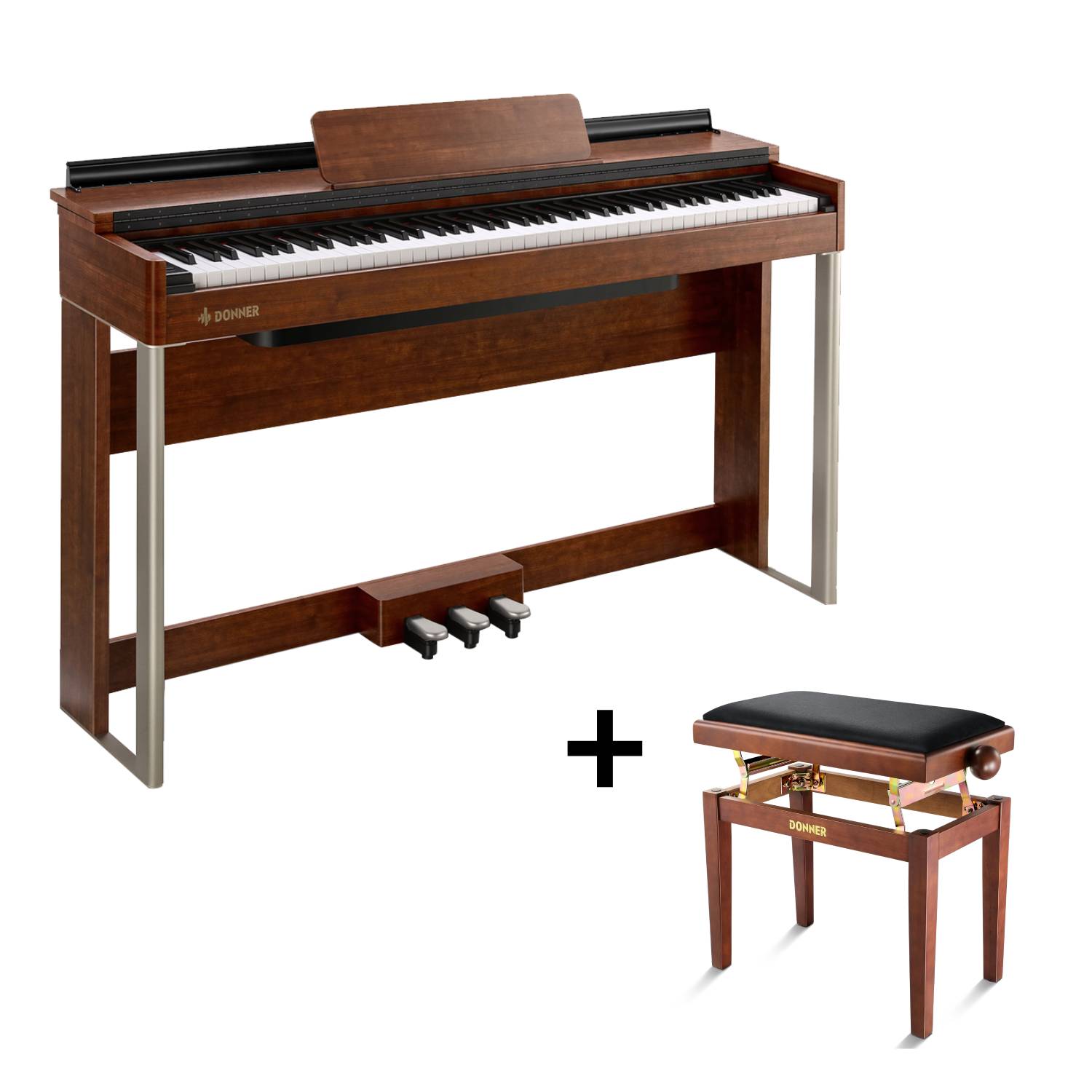 DDP-200 Wooden 88 Key Weighted Upright Digital Piano Donner