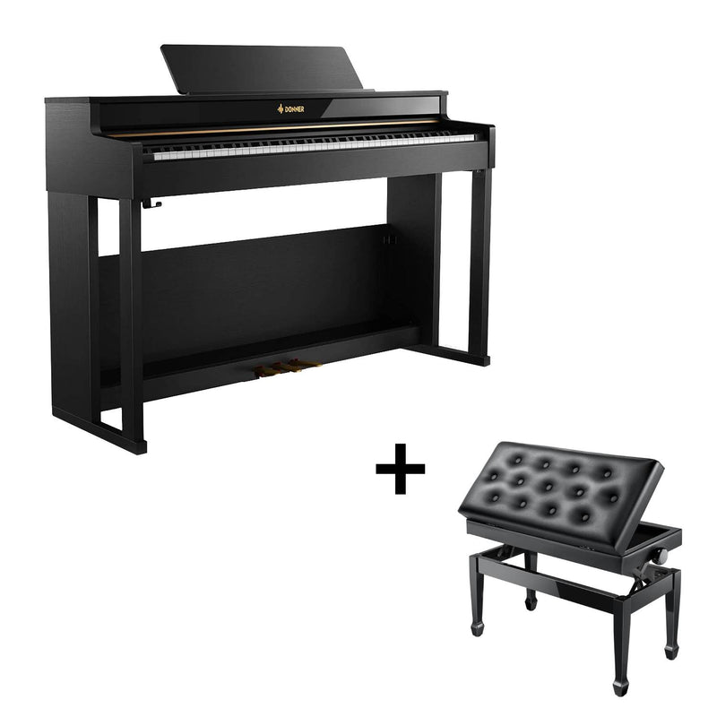 Donner DDP-400 Professional 88-Key Progressive Hammer Action Weighted Upright Digital Piano with Extended Speaker Cabinet
