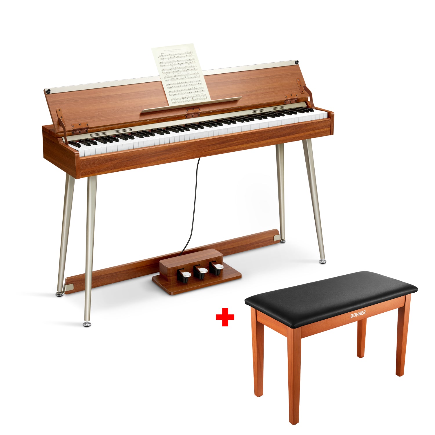 Donner DDP-80 PLUS Digital Piano with Semi-open Cover