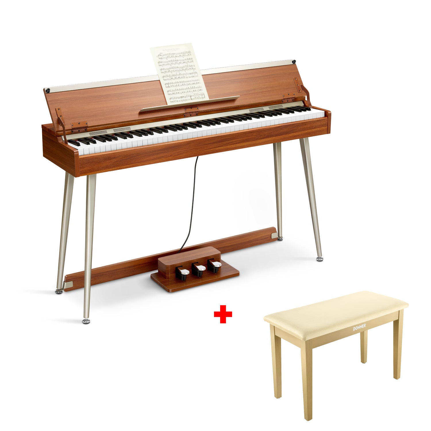 Donner DDP-80 PLUS Digital Piano with Semi-open Cover