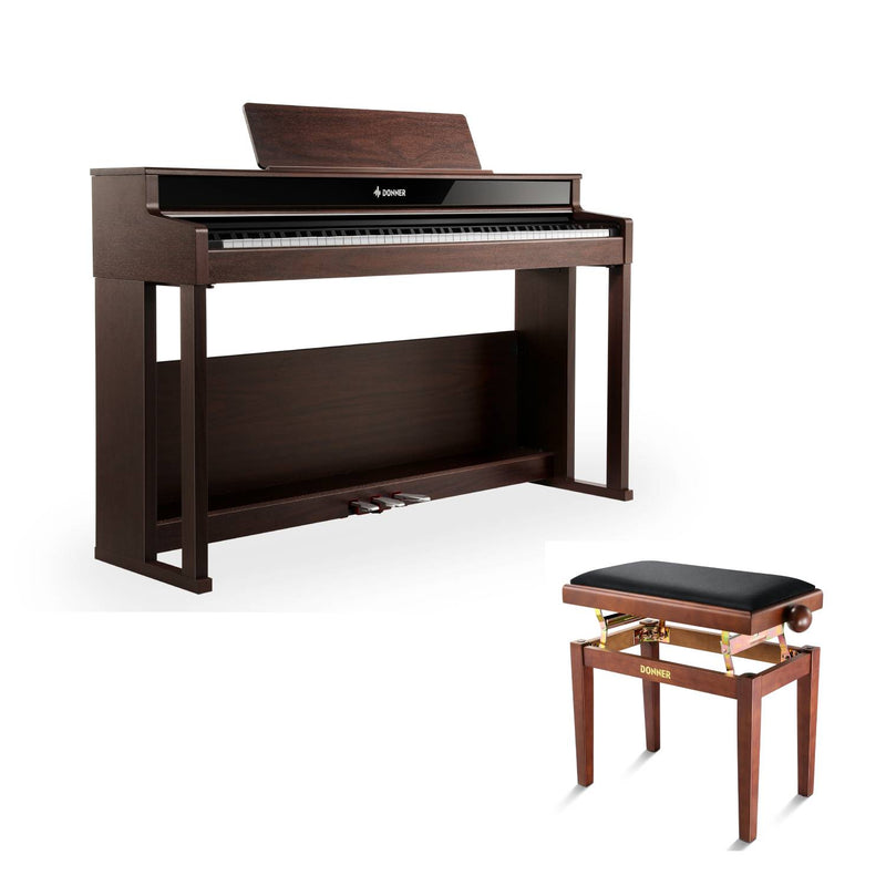Donner DDP-400 Professional 88-Key Progressive Hammer Action Weighted Upright Digital Piano with Extended Speaker Cabinet