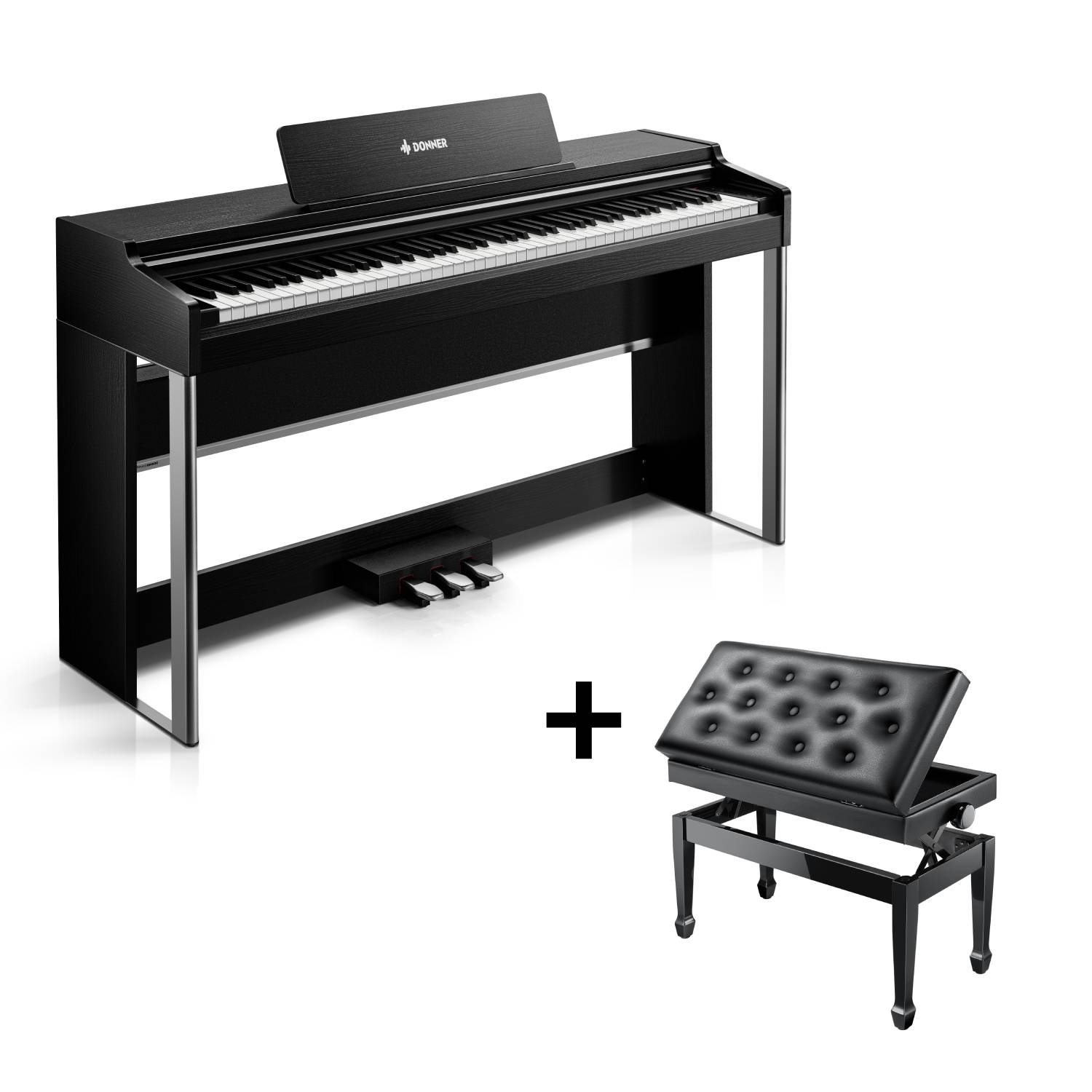 Donner DDP-200 PRO 88 Key Graded Hammer-Action Weighted Upright Digital Piano