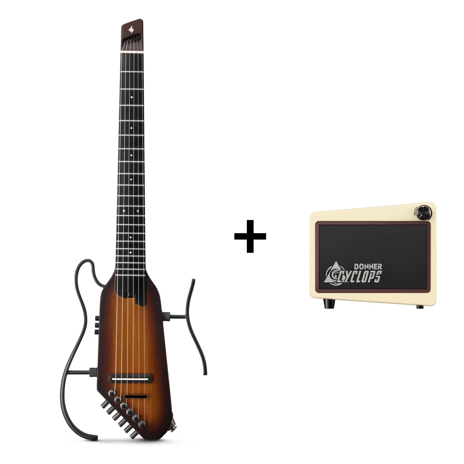 Donner HUSH™ C  Acoustic-Electric Nylon String Classical Headless Travel Guitar