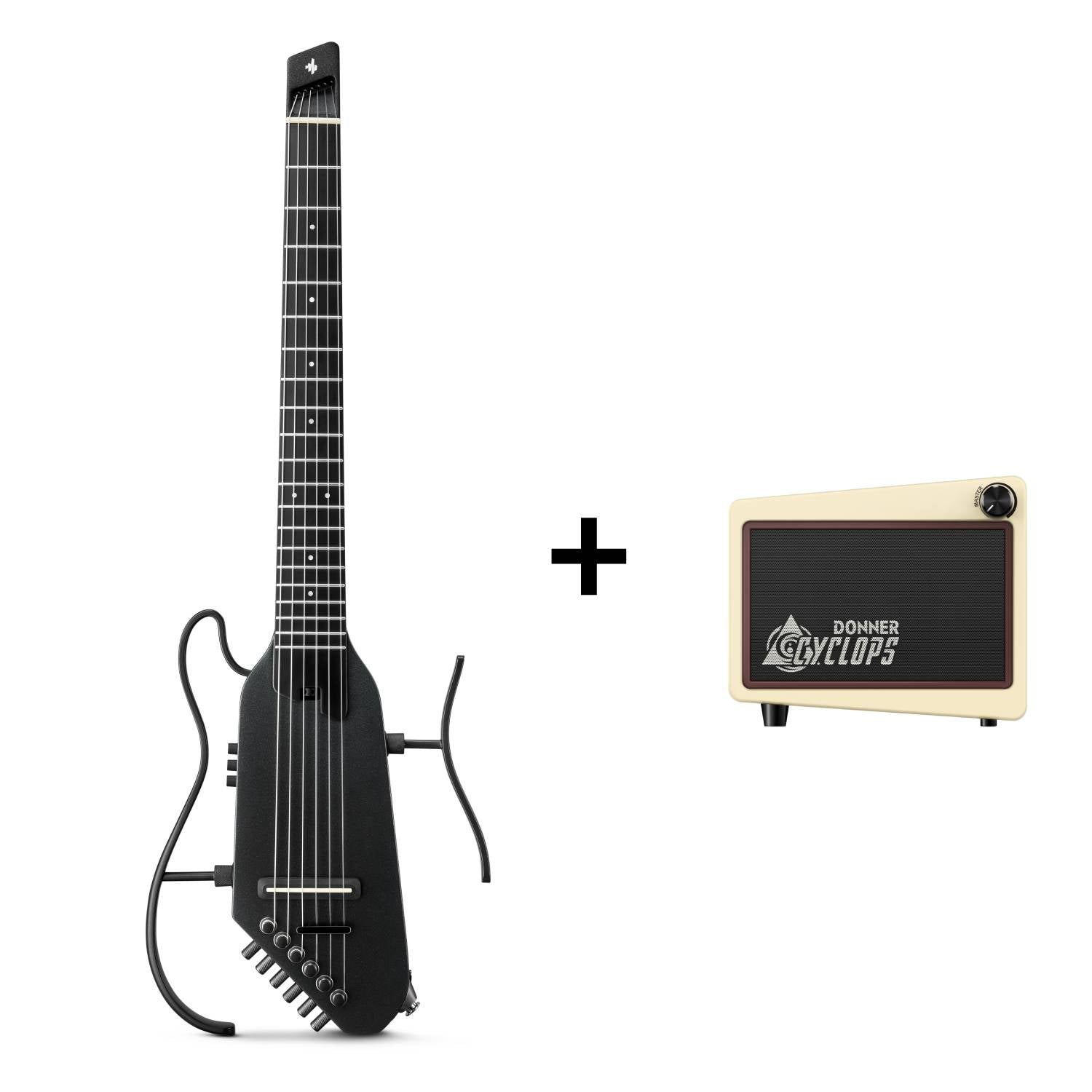 Donner HUSH™ C  Acoustic-Electric Nylon String Classical Headless Travel Guitar