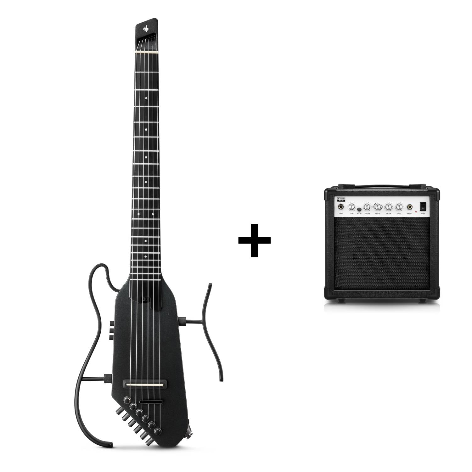 Donner HUSH™ C  Acoustic-Electric Nylon String Classical Headless Travel Guitar