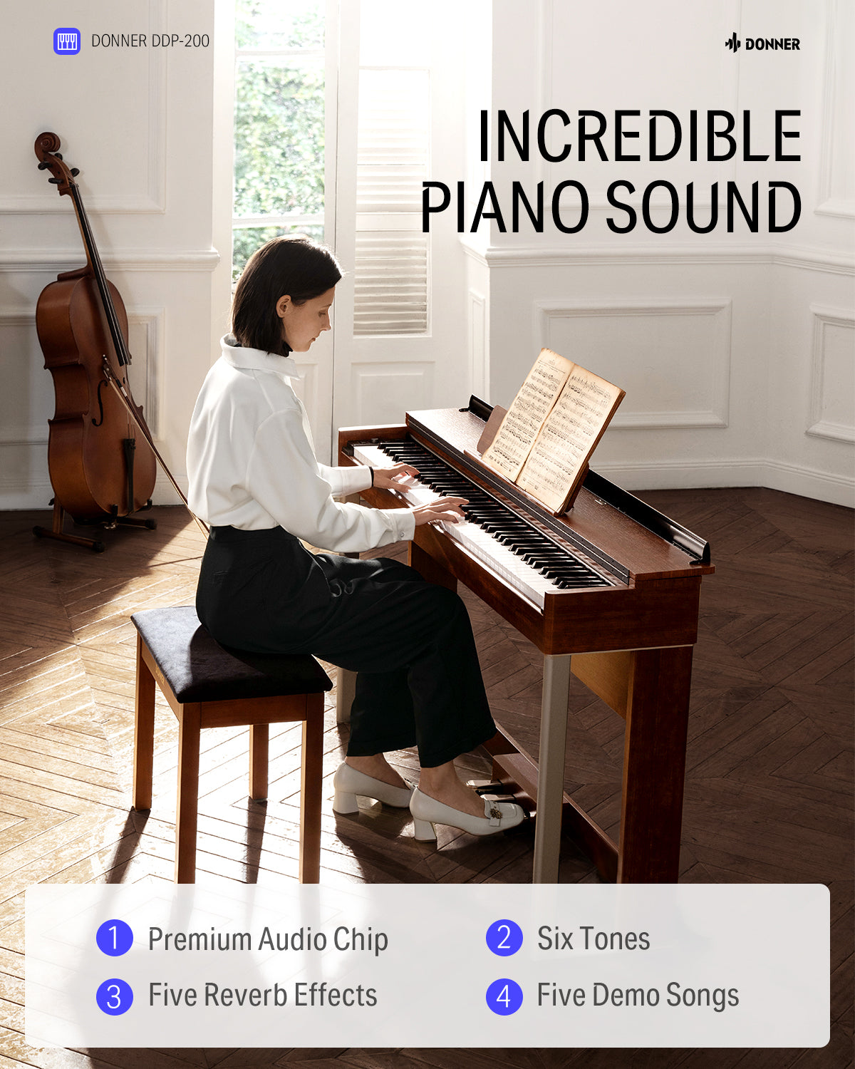 Donner DDP-200 Graded Hammer Action Digital Piano