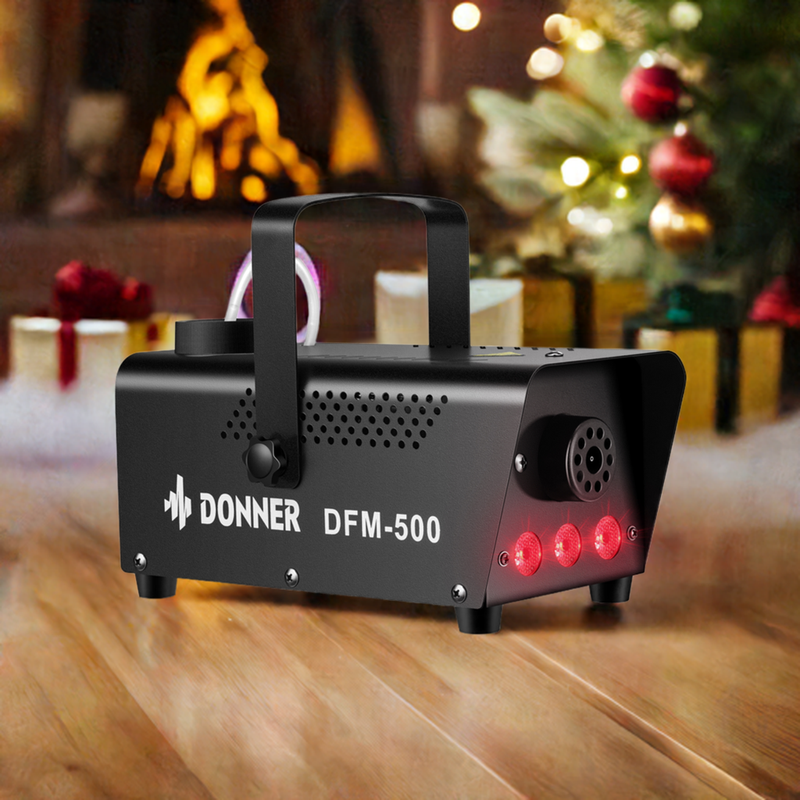 Donner DFM-400 500W 13-Color Fog Machine w/ Remote Control RGB LED Light Strobe Effect Smoke Machine Portable for Halloween Party Christmas Wedding