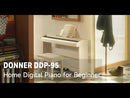 Donner DDP-95 88 Key Weighted Upright Digital Piano for Beginners White/Black