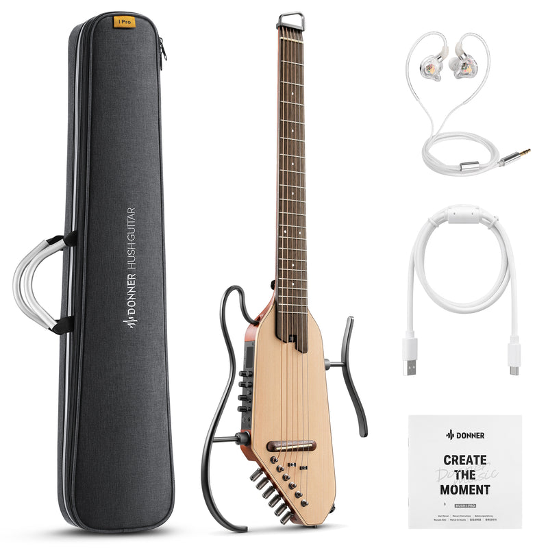 Donner HUSH™ I PRO Acoustic-Electric Travel Guitar Kit with Sound Effects