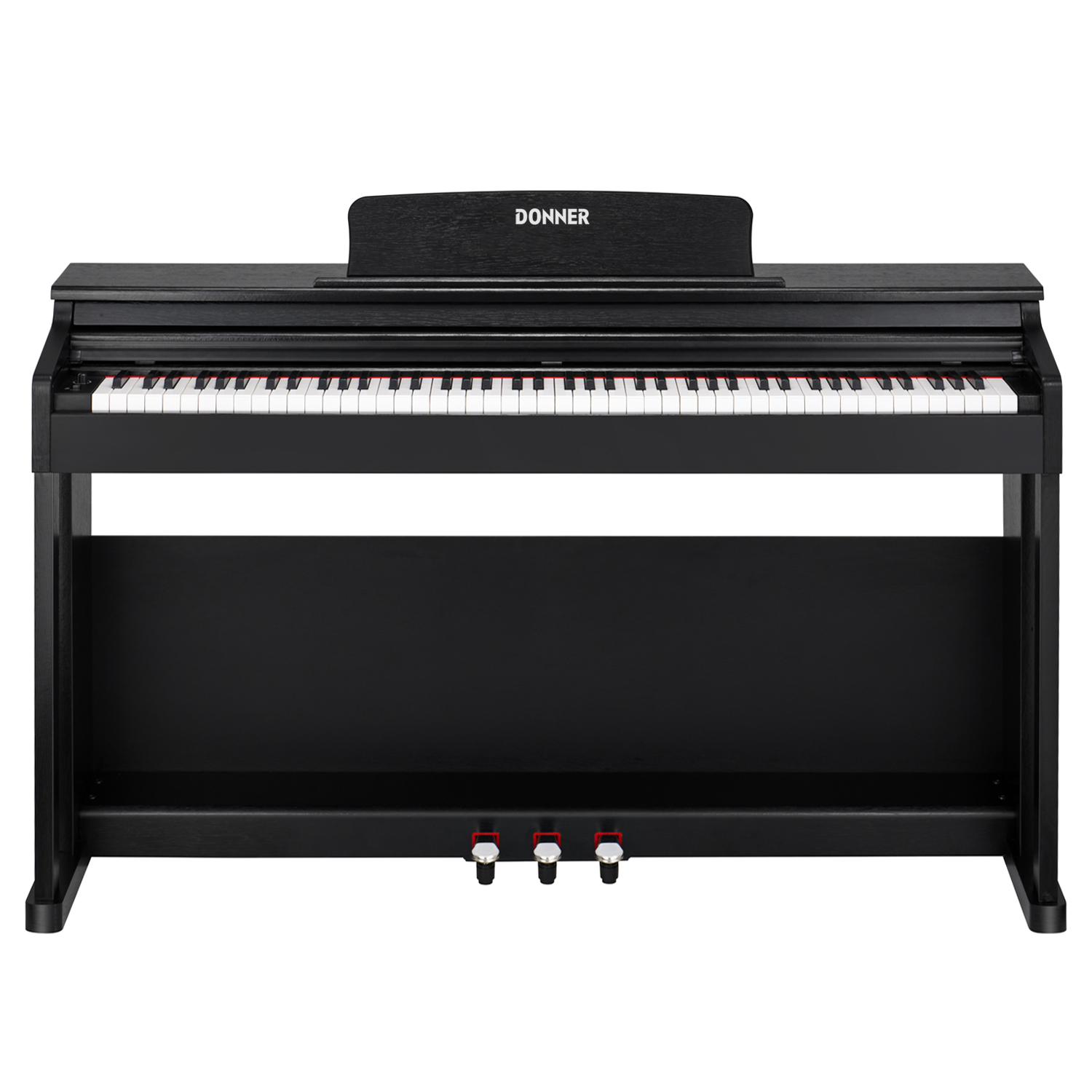 Donner DDP-100 88 Key Weighted Hammer Action Upright Digital Piano for Beginners Black/White-Black##