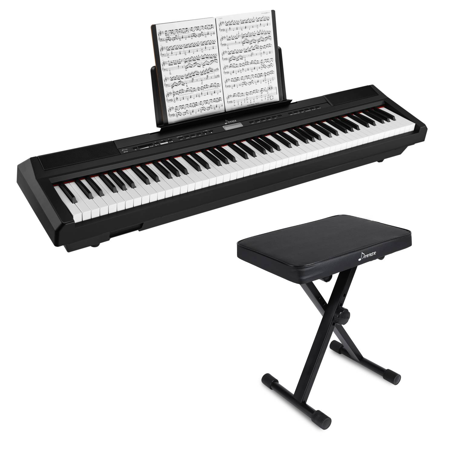 Donner DEP-20 Portable 88 Key Weighted Digital Piano with Sustain Pedal for Beginner