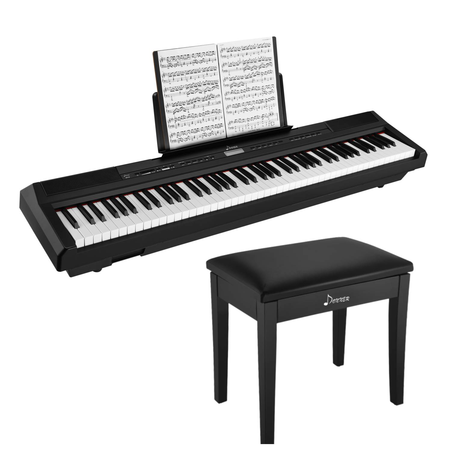 Donner DEP-20 Portable 88 Key Weighted Digital Piano with Sustain Pedal for Beginner