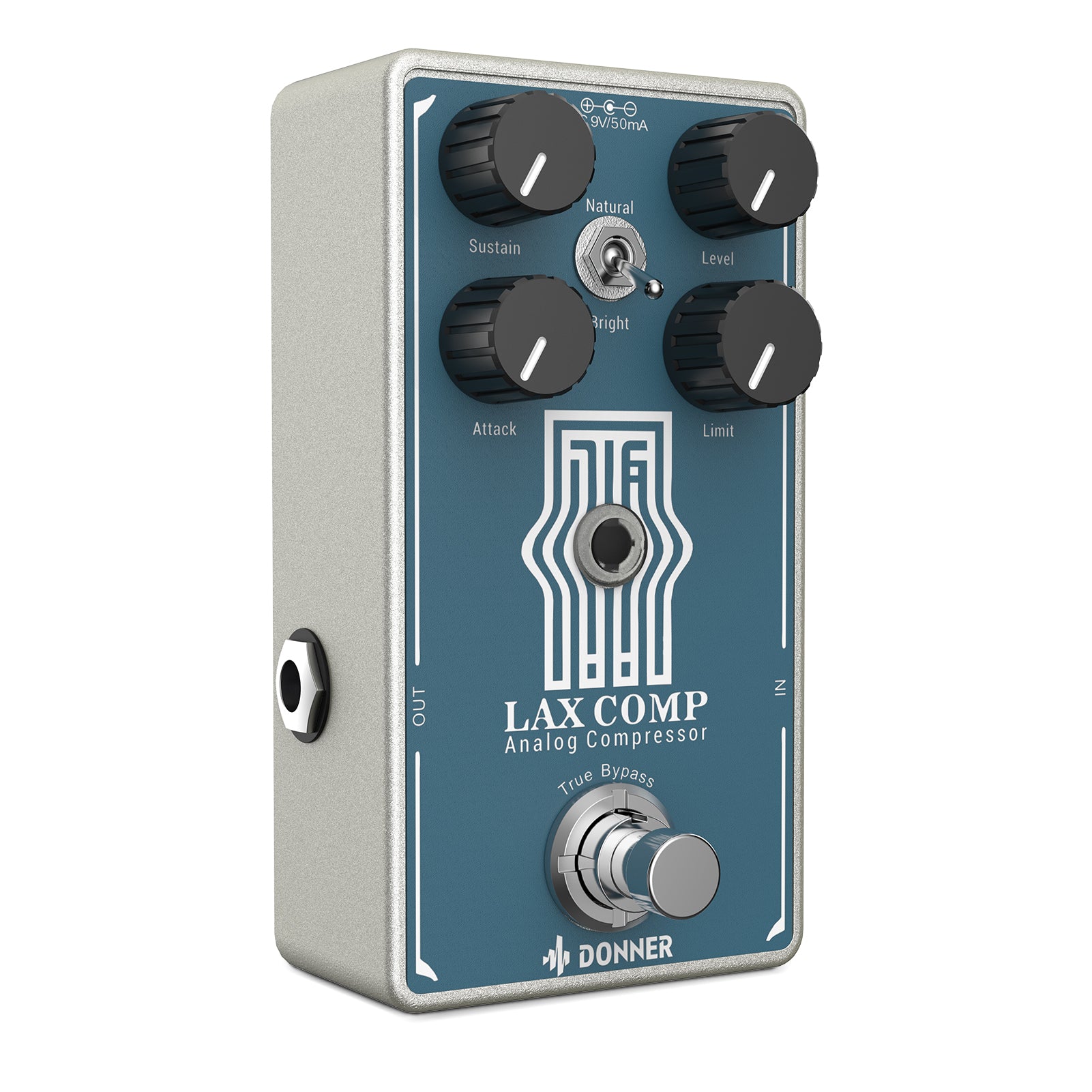 Donner Lax Comp Compressor Guitar Pedal Classic Peak Limiter Style Compressor True Bypass