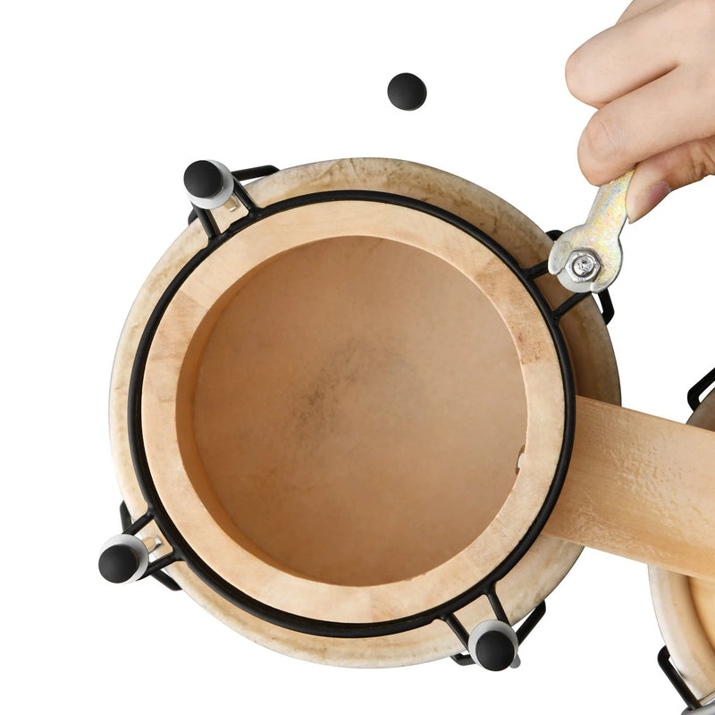 Eastar EBO-1 Bongo Drums 6 inch and 7 inch Wooden Finish for Kids/Adults/Beginners Wood Percussion Instrument with Bag/Tuning Wrench