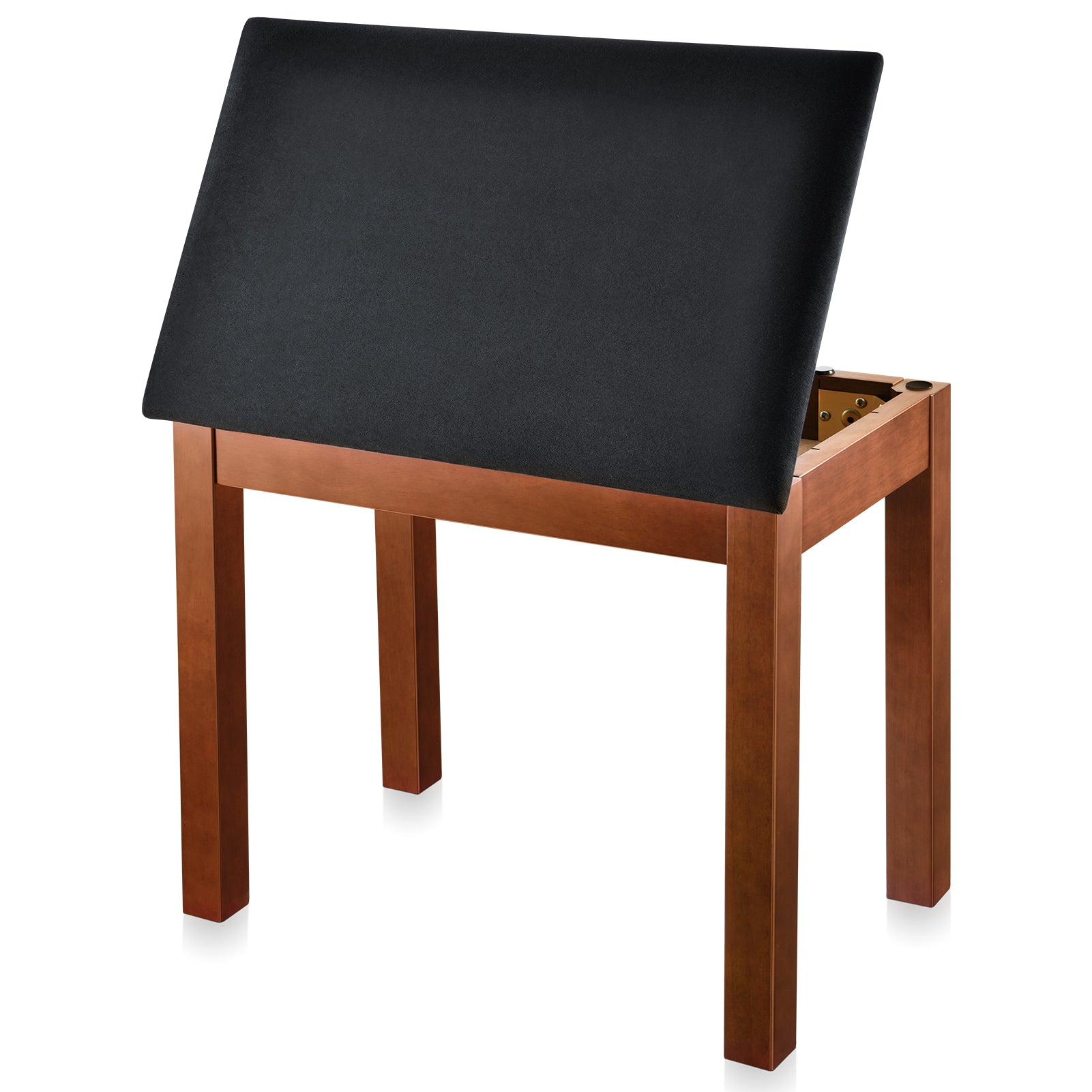 DKB-10 Brown Solid Wood Cushioned Piano Bench with Storage Donner