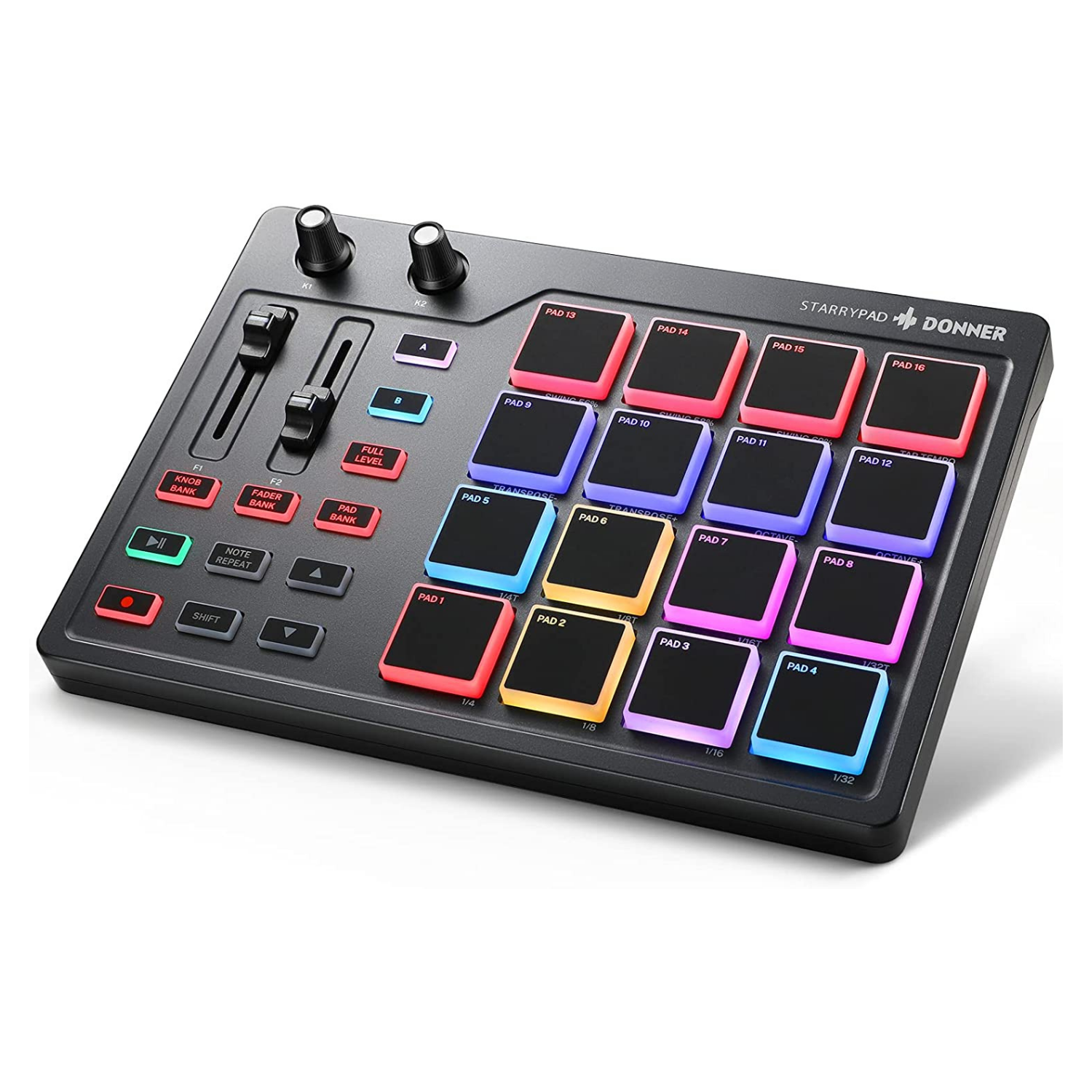 Donner STARRYPAD MIDI Drum Machine Beat Maker with 16 Pads for Music Production