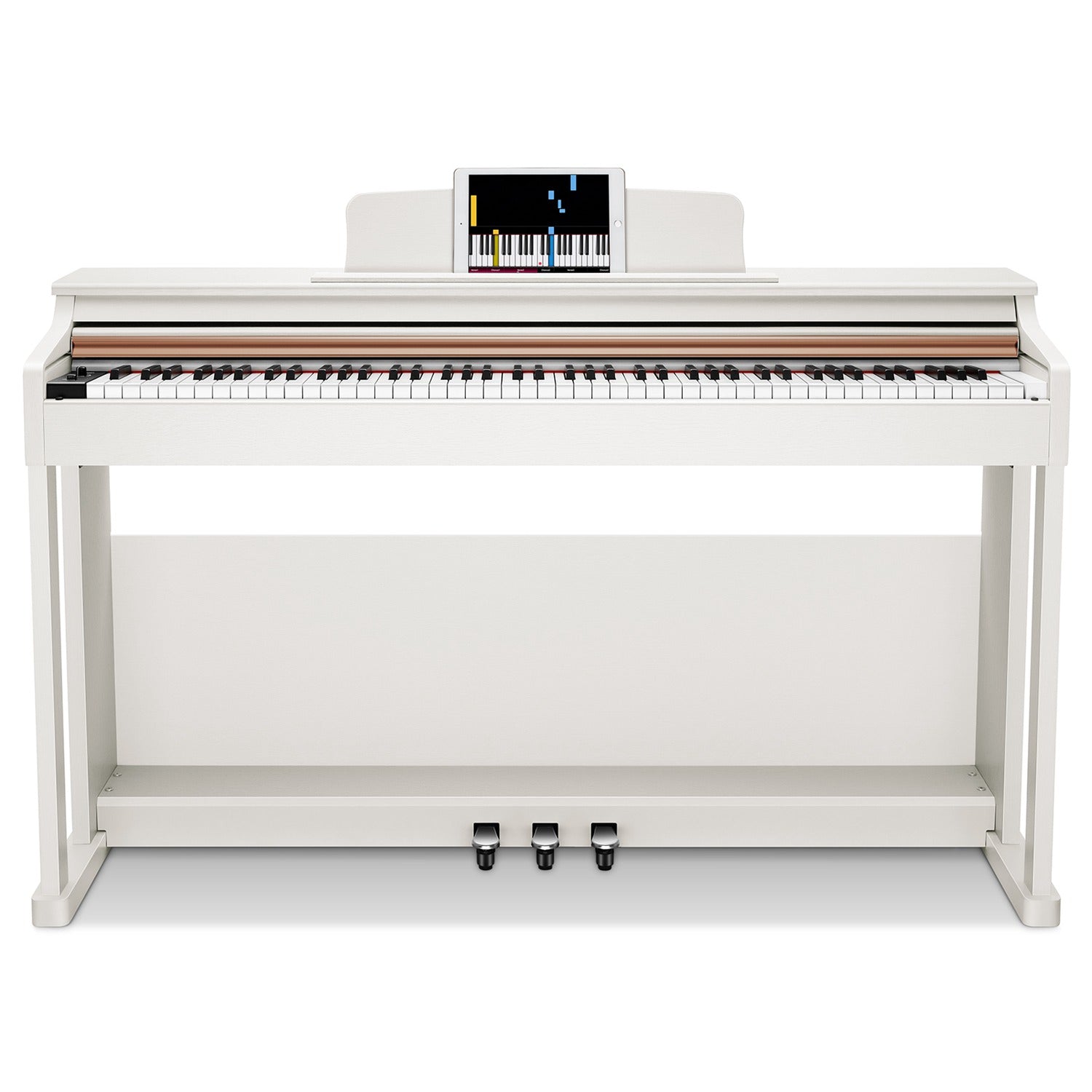 Donner DDP-100 88 Key Weighted Hammer Action Upright Digital Piano for Beginners Black/White-White##