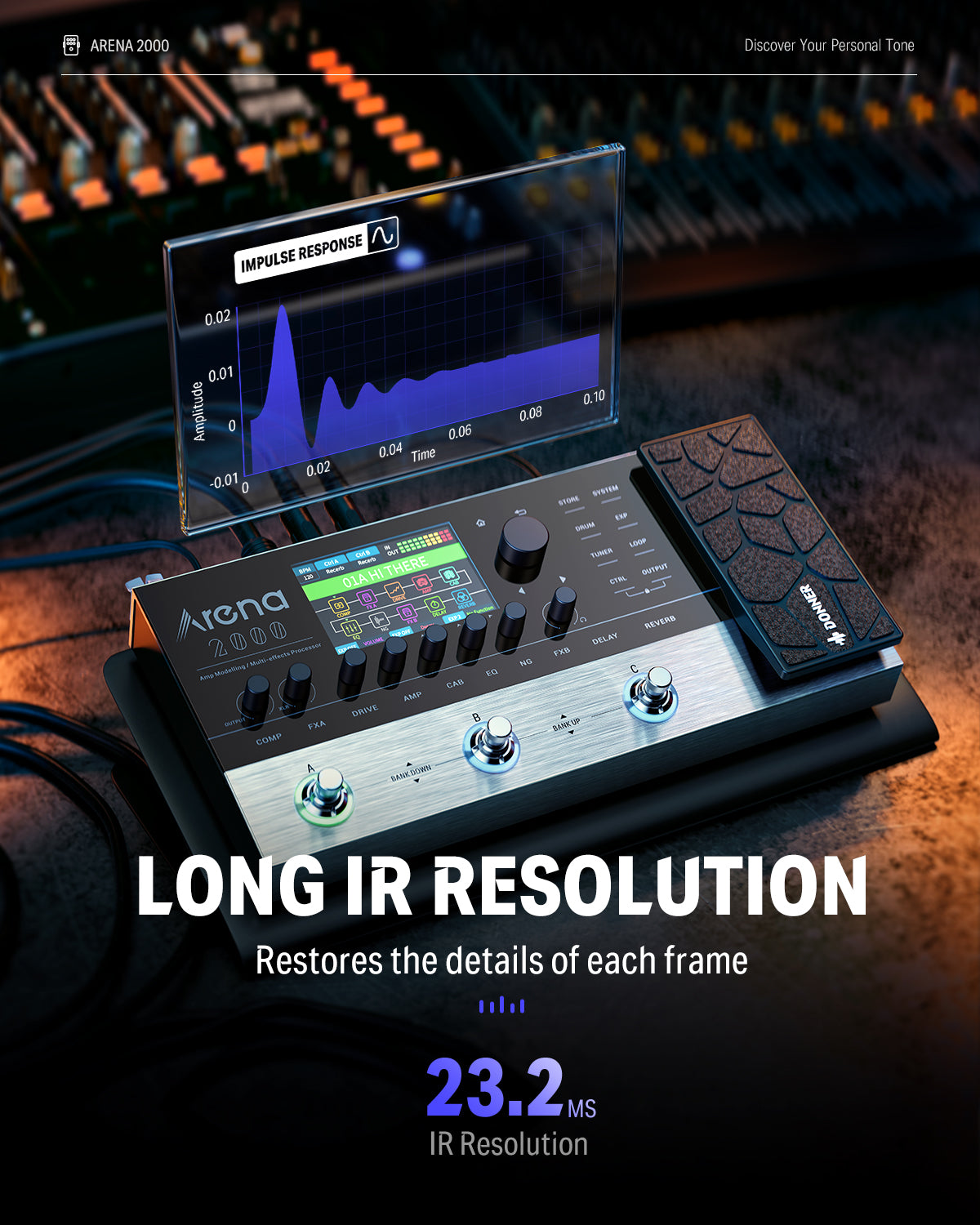 最強マルチエフェクターDONNER Arena2000アンプシミュレーター Donner Arena 2000 Multi-Effect Guitar Pedal AMP Modeling