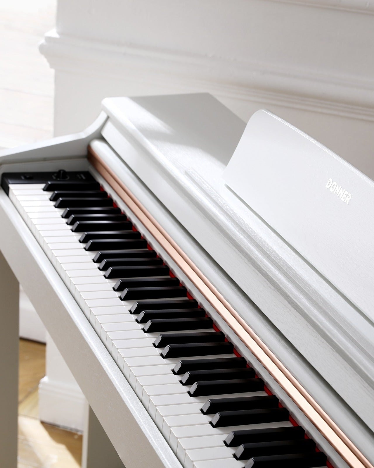 Donner DDP-100 88 Key Weighted Hammer Action Upright Digital Piano for Beginners Black/White-White##