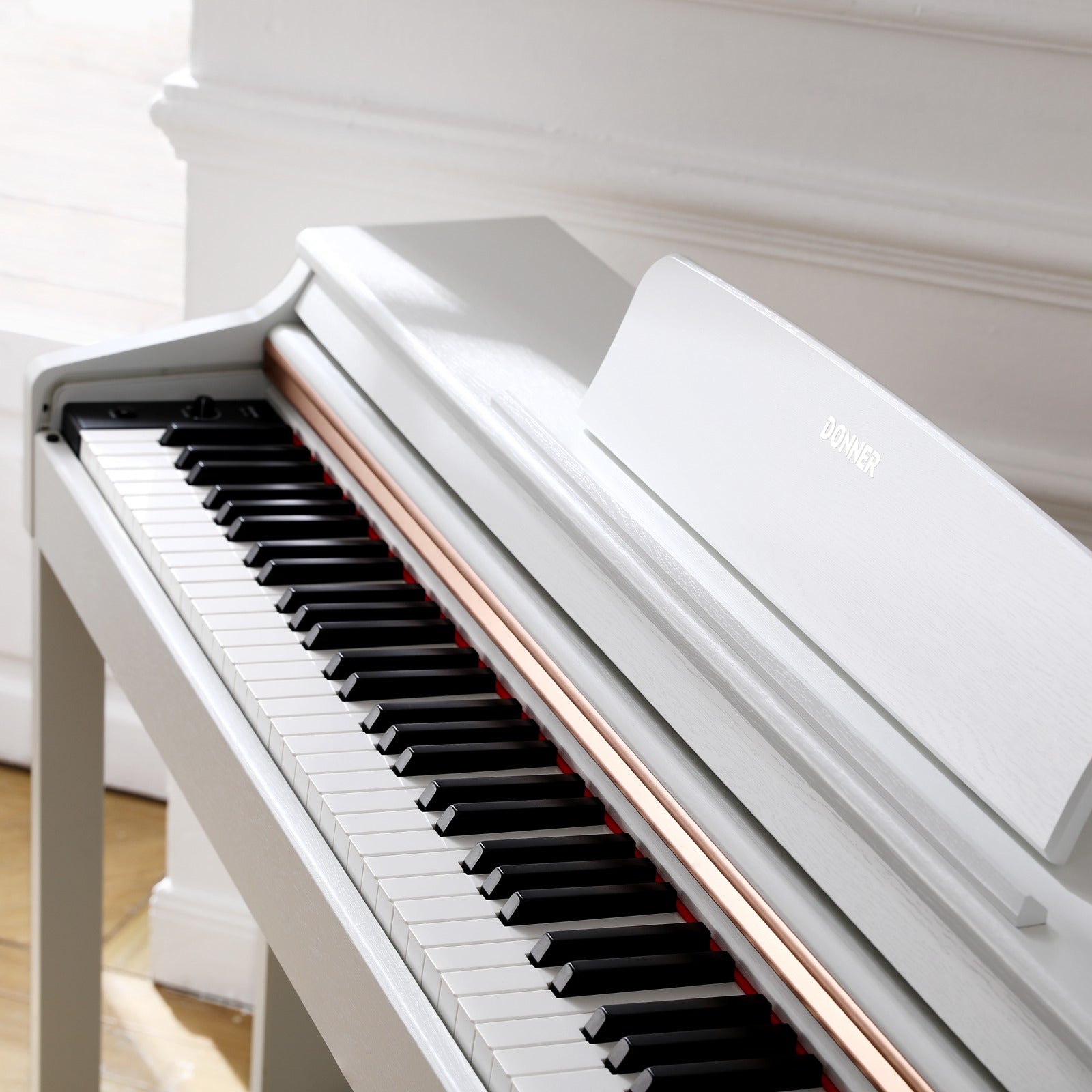 Donner DDP-100 88 Key Weighted Hammer Action Upright Digital Piano for Beginners Black/White-White##