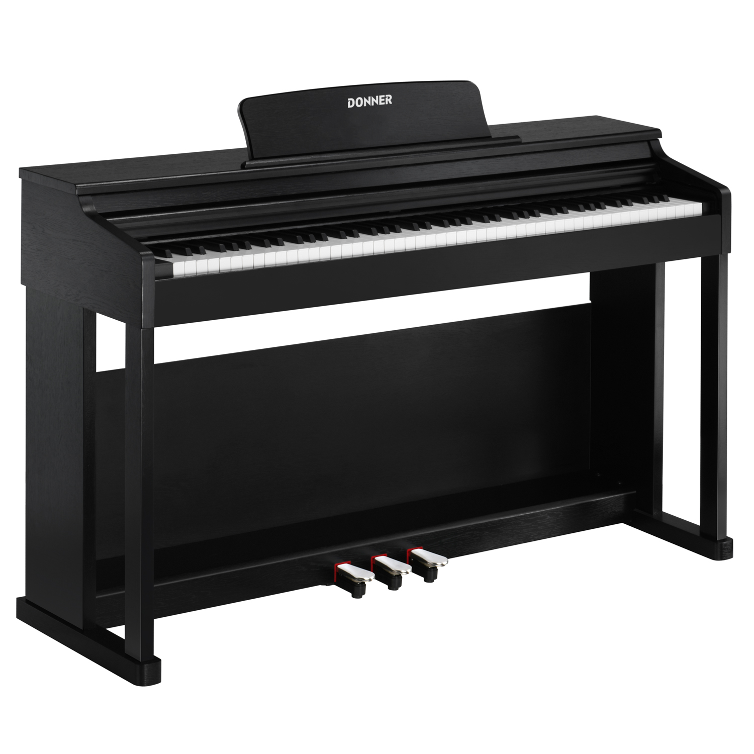 Donner DDP-100 88 Key Weighted Hammer Action Upright Digital Piano for Beginners Black/White-Black##