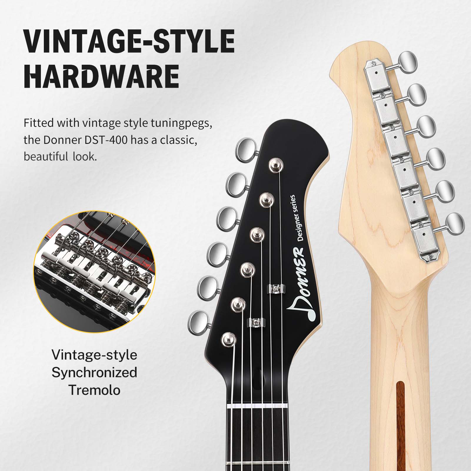 Donner DST-200 Designer Series Full Size Electric Guitar Kit HSS Pickup Solid Body Beginner Set w/Bag/Strap/Cable