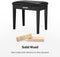 Donner Solid Wood Piano Bench with Storage High-Density Sponges Pad Seat Black