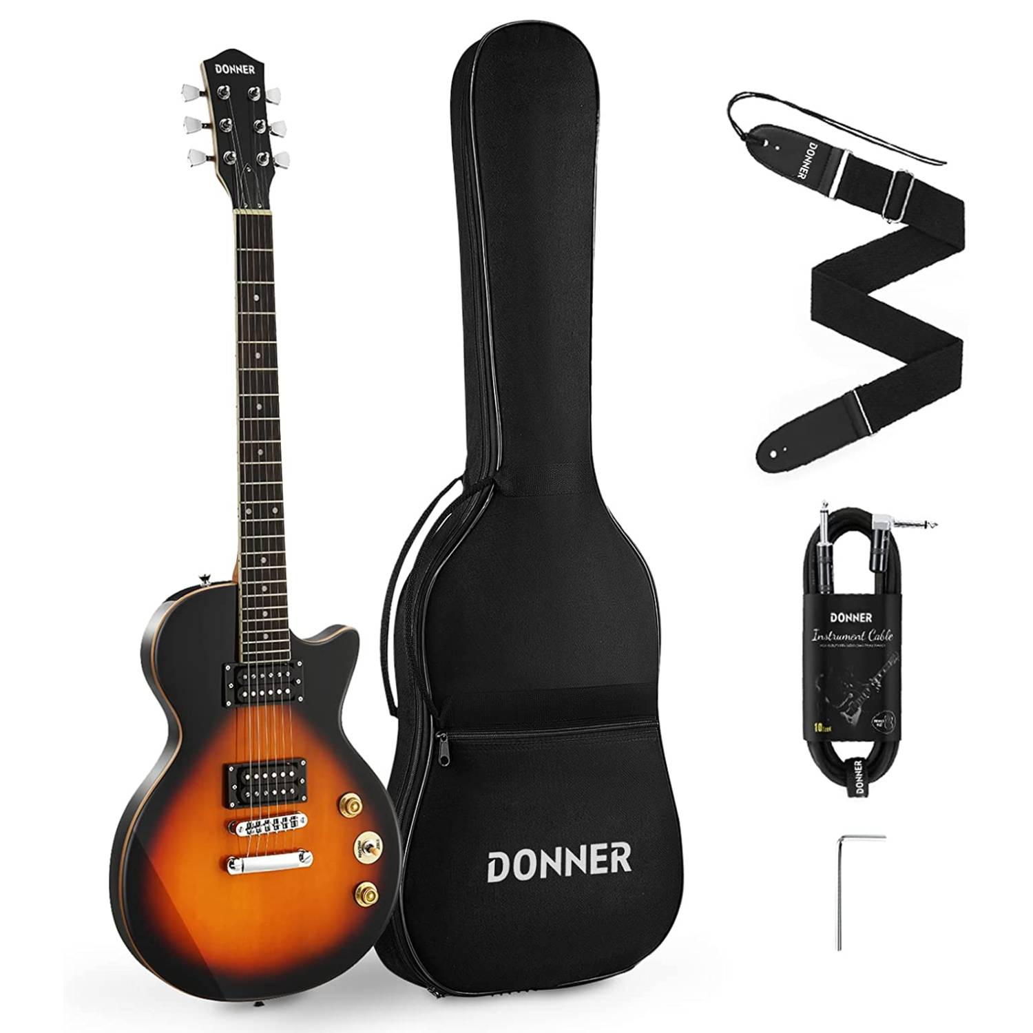 Donner DLP-124 Full Size LP 39-inch Electric Guitar Kit Solid Body