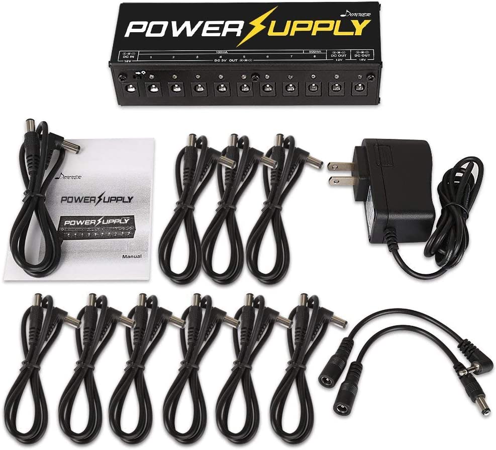 guitar pedal adapter Donner DP-1 10-Output DC Isolated Guitar Effect Pedal Power Supply
