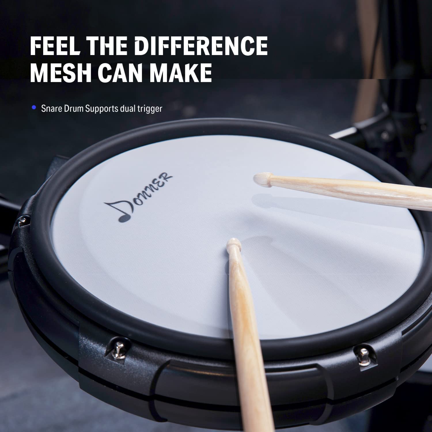 Donner DED-400 Professional Electric Drum Set, with 400 Sounds and 25 Kits, Hammer Kick Drum Pedal, More Stable Steel Support Set, DED-200 Series