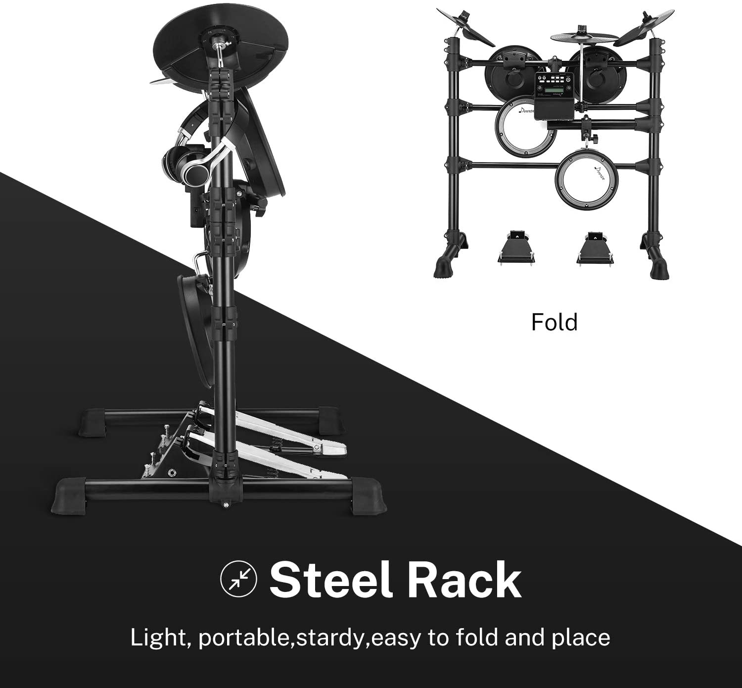 Donner DED-100 Electronic Drum Set w/5  Mesh Drums and 3 Cymbals - Donnerdeal