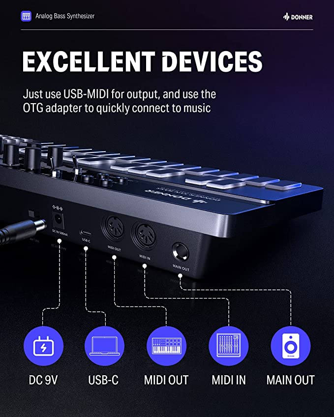 Donner Essential B1 Analog Bass Synthesizer & Sequencer