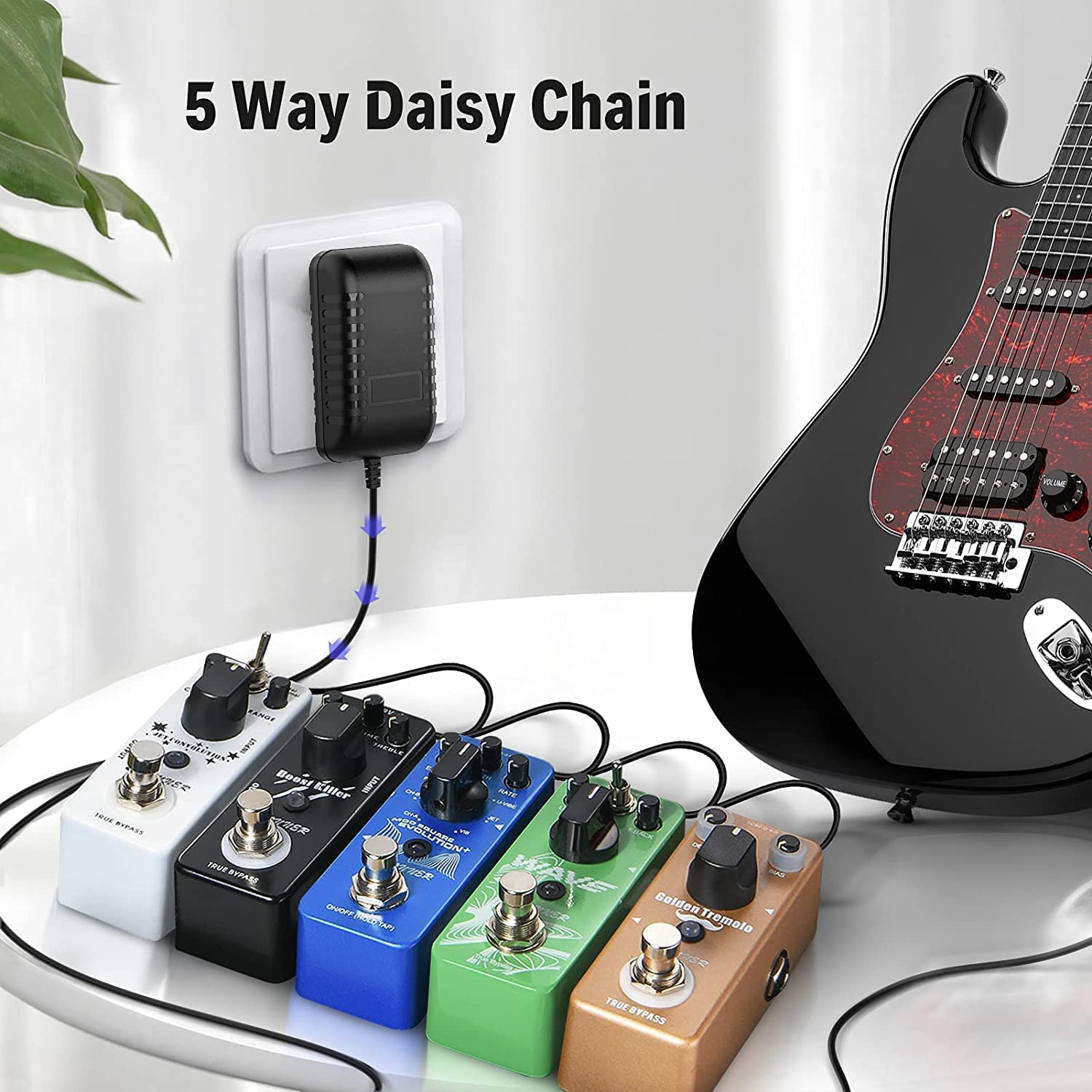 DPA-1 Guitar Power Adapter Output 9V DC 1A 5 Way Daisy Chain